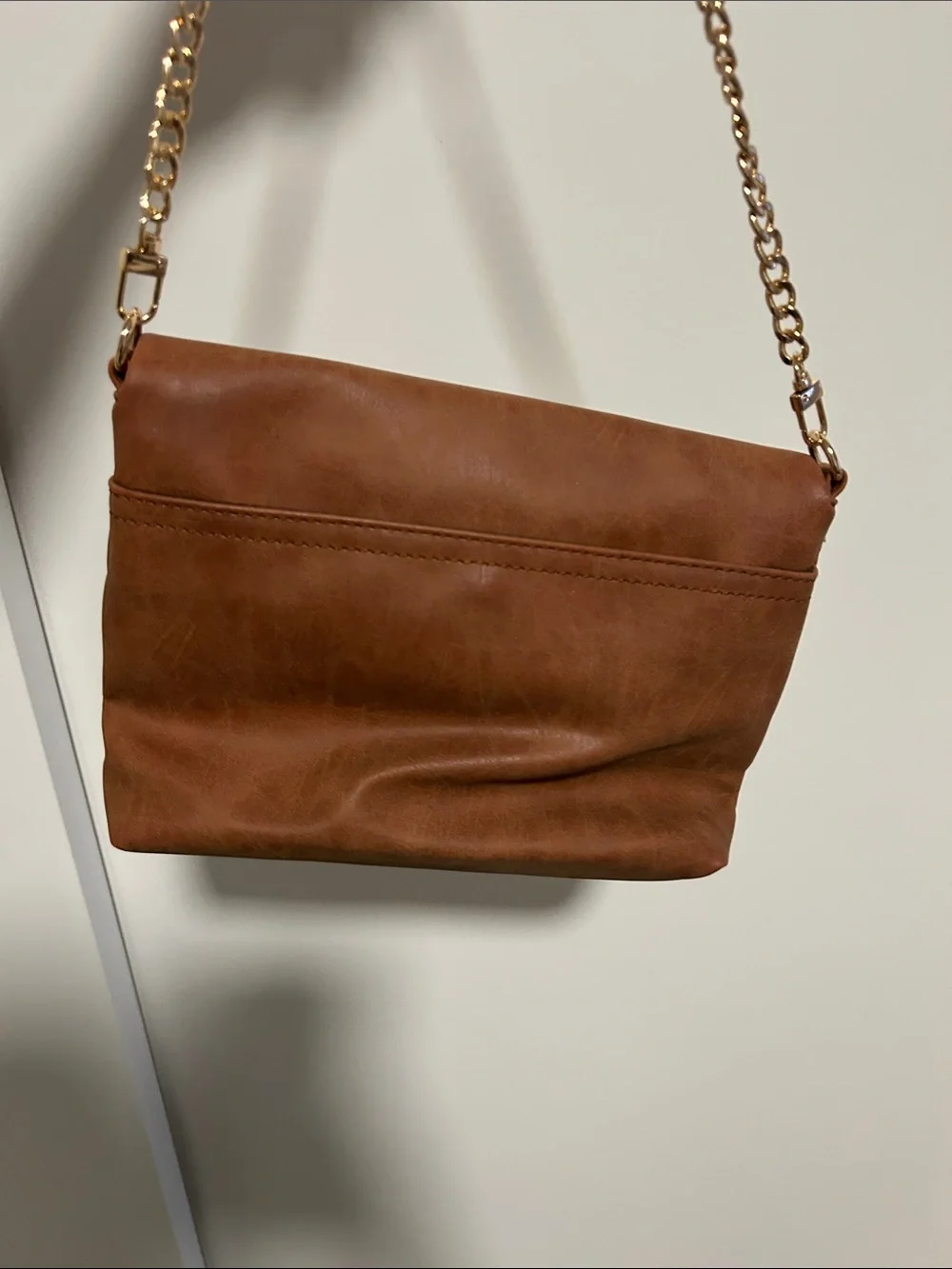 Amazon Brown Crossbody Bag with Gold Chain